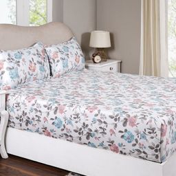 MASPAR Blue Printed Pure Cotton 300 TC Double Bed Bedsheet Set 2.75 m x 2.24 m-picture-20