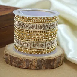 Wedding Chuda by Hitesh Bangles Set Of 10 Pearl Beaded Bangle image 3
