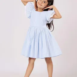 Piccolo Piglet Flutter Sleeve Linen Pinafore Dress-picture-53