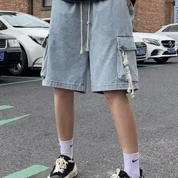 KPOP Men Relaxed Fit Cotton Shorts-picture-21