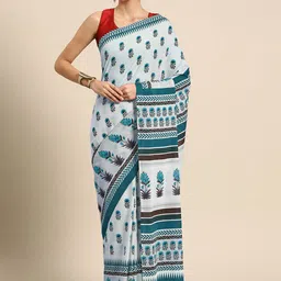 BUTA BUTI Floral Pure Cotton Saree-image-41