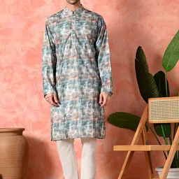 7 GEN Men Printed Regular Kurta with Pyjamas-picture-36