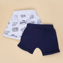 V-Mart Infant Boys Pack of 2 Graphic Printed Regular Fit Mid-Rise Shorts image 2