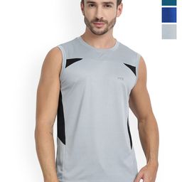 FTX Pack Of 4 Color blocked Round Neck Gym Vests 709-1_709-9_709-15_709-16-S-picture-7
