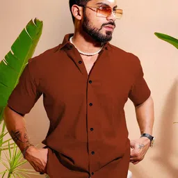 Moda Rapido Men Solid Spread Collar Casual Shirt-image-6