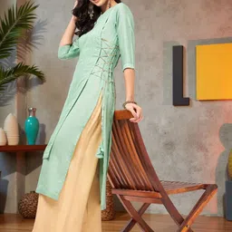 Pannkh Geometric Printed Round Neck Straight Kurta-picture-10