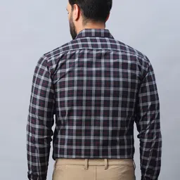 Indian Needle Men Classic Tartan Checked Cotton Formal Shirt image 5