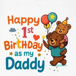 Arvesa Happy First Birthday As My Daddy Printed Bodysuit image 3