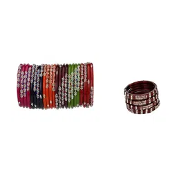 SOMIL Set Of 28 Stone-Studded Bangles-picture-34