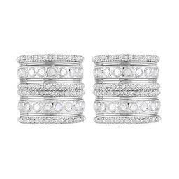 I Jewels Set Of 28 Silver-Plated Stone Studded Bangles image 2