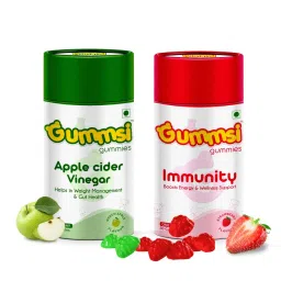 Gummsi Apple Cider Vinegar & Immunity Booster Gummies | Weight Management, Detox & Gut Health | Improves Digestive Health | with Vitamin C, Zinc | 30 Gummies Each (Pack of 2)-picture-22