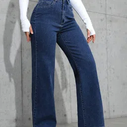 NU CLOTHS Women Jean Wide Leg High-Rise Stretchable Jeans-picture-20