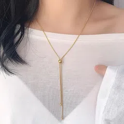 MYKI Gold-Plated Long Bow Necklace Chain image 5