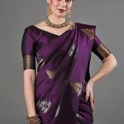 Moda Rapido Woven Design Zari Pure Silk Handloom Banarasi Saree image 2