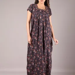 V-Mart Women Square Neck Maxi Nightdress-image-19
