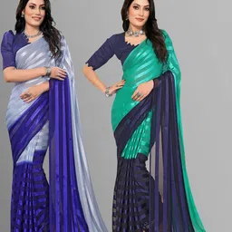 Moda Rapido Women Striped Satin Saree-picture-24