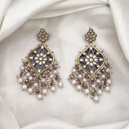 Zoey Kundan Studded & Pearls Beaded Contemporary Chandbalis-picture-55