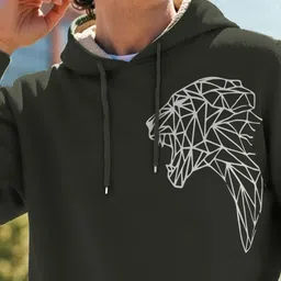 TOGS & TERRE Men Graphic Printed Full Sleeve Hooded Sweatshirt image 5