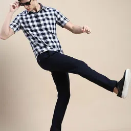 SHOWOFFFF Men Standard Slim Fit Gingham Checks Checked Casual Shirt image 4