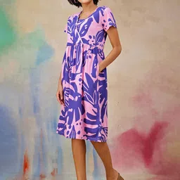 House Of Zelena Print Maternity A-Line Dress image 4