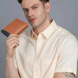 WILDNAPA Men Leather Colourblocked Two Fold Wallet-picture-19