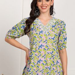 PURVIJA KURTIES Women Floral Printed V-Neck Top-picture-10