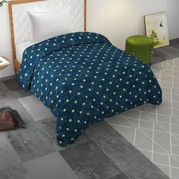 Bromwick Blue & Off White Dot Printed Cotton Single Duvet Cover-picture-11