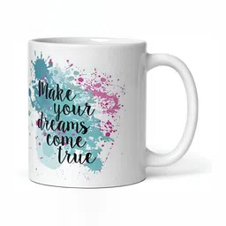 Mr UVD White White & Blue Typography Printed Ceramic Matte Mug 350 ml image 2