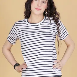 V-Mart Striped Cotton Round Neck T-shirt-image-16
