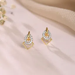 Mia by Tanishq 14 KT Eternal Harmony Diamond & Gold Stud Earrings-1.894 gm-picture-28