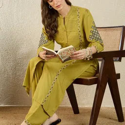 Indo Era Embroidered Top & Trousers Co-Ords-image-80