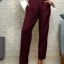 PINACOLADA Women Comfort Pleated Relaxed Fit Regular Trousers-picture-34