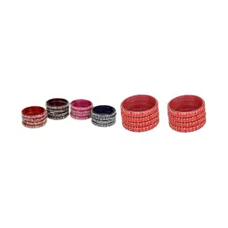 SOMIL Set Of 24 Artificial Stones Studded Glass Bangles-picture-15
