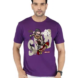 NOBLE HUSTLE Men Graphic Printed Round Neck Cotton T-shirt-picture-23