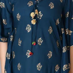 Billion Women Floral Printed Flowing Sleeves Kaftan Midi Dress image 4