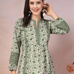 Stylum Floral Print Mandarin Collar Cotton Top-picture-21
