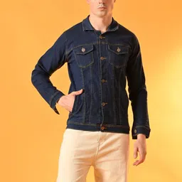 SZN Men Outdoor Denim Jacket with Patchwork-picture-10