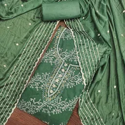 SAINOOR Embroidered Organza Semi-Stitched Dress Material-picture-22