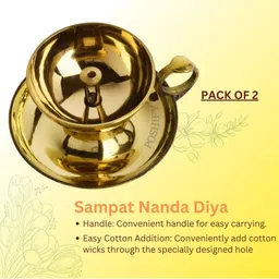 POSHIFY Set Of 2 Brass Diya image 5