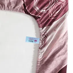 Myntra Elegant Homes Purple Geometric 300 TC Fitted Double King Bedsheet Set-2.5mX2.25m image 4