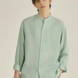 VEYTRO Cotton Linen Mandarin Collar Shirt-picture-40