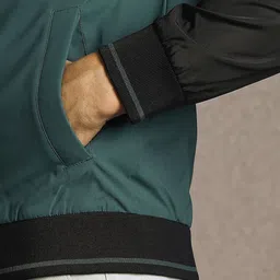 Louis Philippe Sport Men Brand Logo Colourblocked Lightweight Bomber with Embroidered Jacket image 3