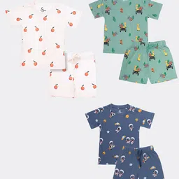 Orange Sugar Unisex Kids Printed T-shirt with Shorts-picture-37