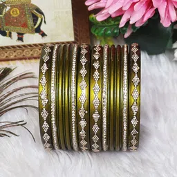 TAJ BRIDAL STORE Set Of 6 Rhinestones -Studded Bangles-picture-12