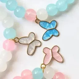 Rodya Unisex Set of 3 Beaded Brass Charm Bracelets image 3