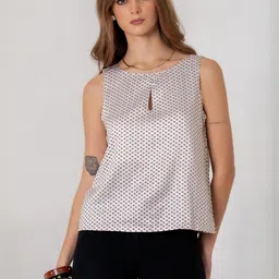 KALAMIR Print Keyhole Neck Satin Top-picture-32