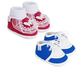 NESKA MODA 0 To 6 Months Baby Pack Of 2 Pair Cotton Butterfly Frill Newborn Soft Infant Booties-picture-34