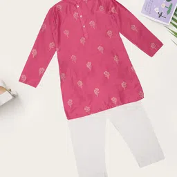 indus route by Pantaloons Boys Floral Printed Straight Kurta With Trousers-picture-55