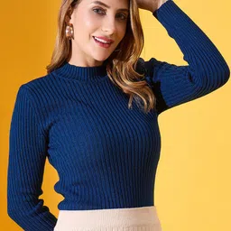 98 Degree North Women High Long Sleeves Neck Pullover image 2