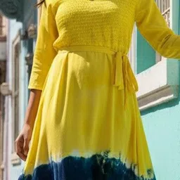 CORSICA Women Tie and Dye Dyed Fit & Flare Midi Dress image 4